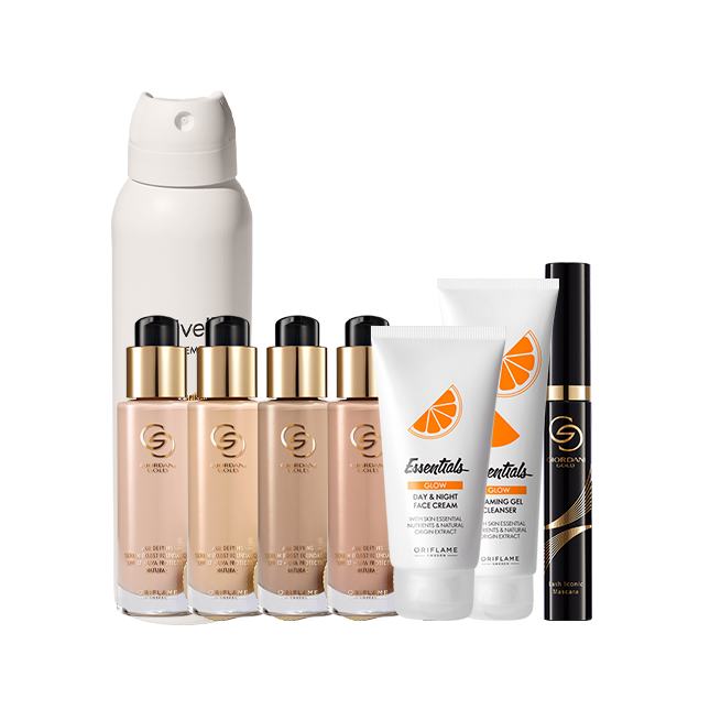 un conjunto de productos de maquillaje