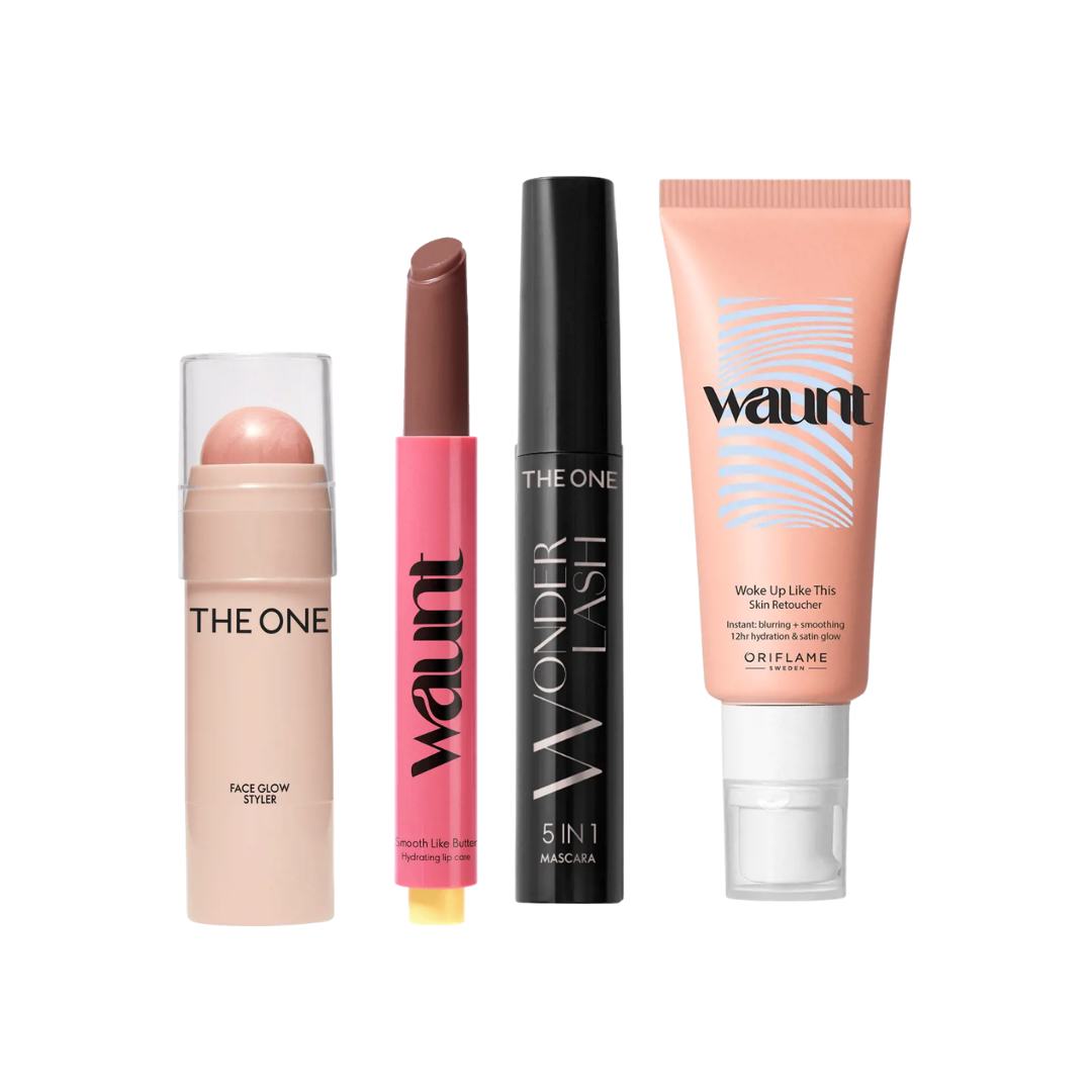 a group of makeup products
