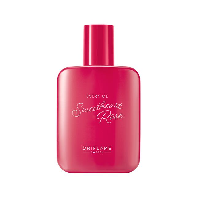 un frasco de perfume rosa