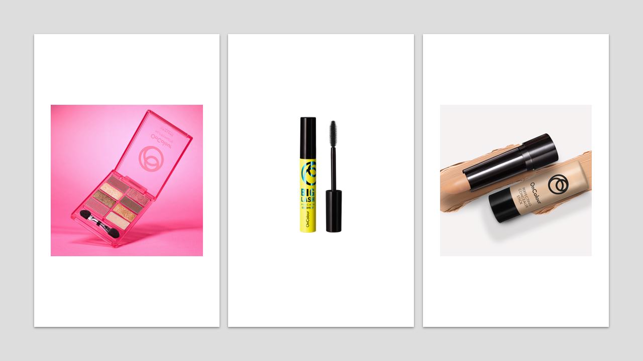 un collage de différents produits de maquillage