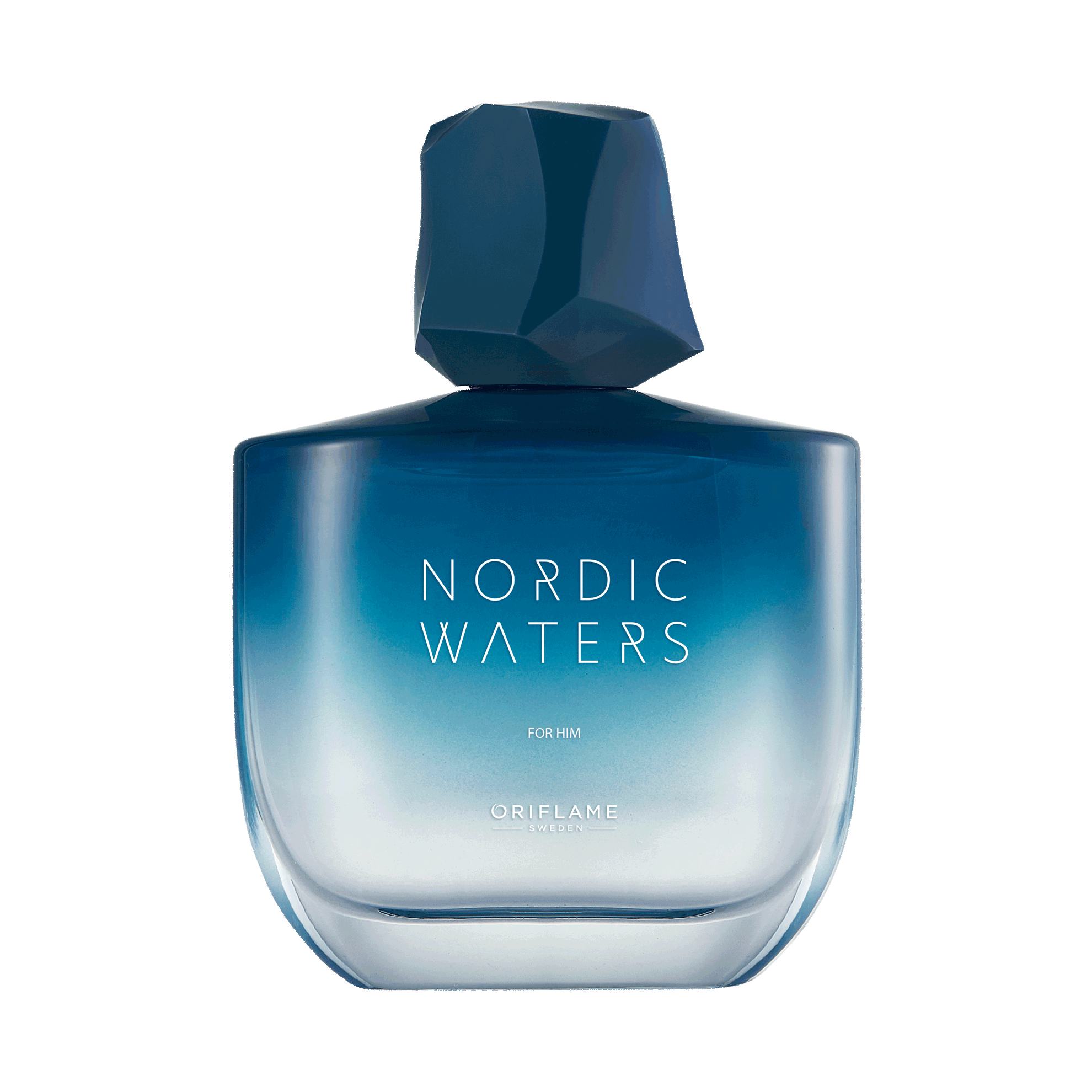 botol parfum berwarna biru dan putih