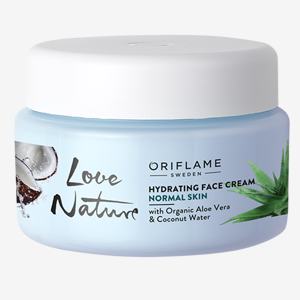 Crème Hydratante pour le Visage Love Nature à l'Extrait d'Aloe Vera et d'Eau de Noix de Coco Naturels