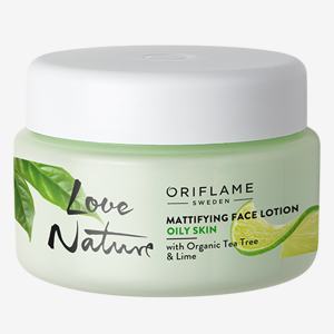 Love Nature Mattifying Face Lotion with Organic Tea Tree & Lime