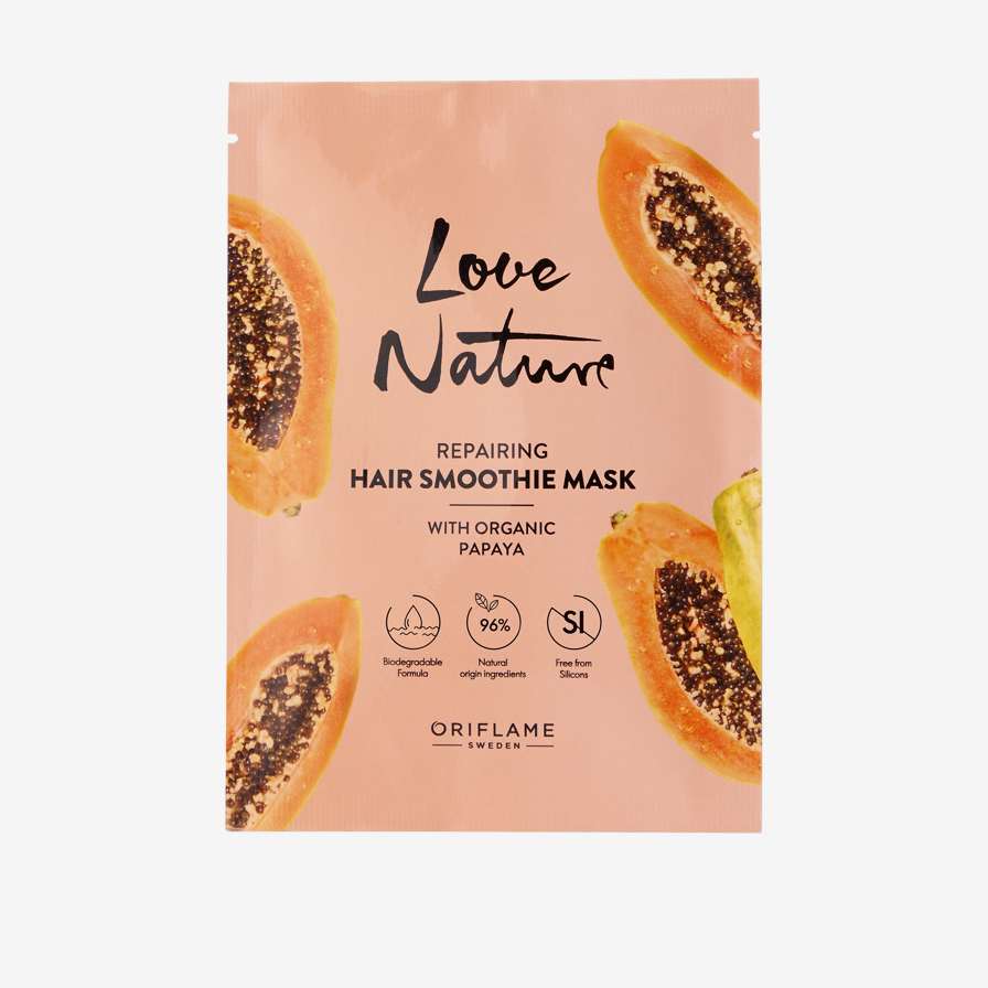 Восстанавливающая маска-смузи для волос Love Nature с органической папайей