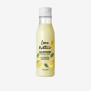 Love Nature Регенератор за мрсна коса со органски лимон и нане
