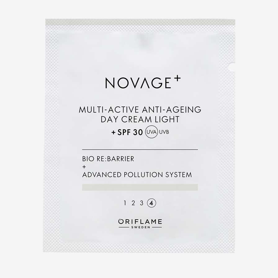 „Novage+ Multi-Active Anti-Ageing“ lengvo dieninio kremo mėginėlis su SPF 30