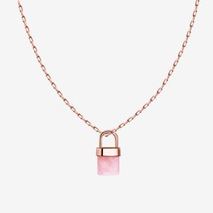 Promo Lock Rose Quartz Necklace