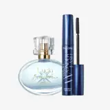 a bottle of perfume and mascara