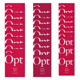 niekoľko vertikálnych bannerov s bielym textom