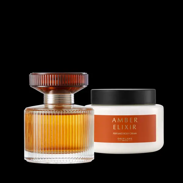 флакон духов рядом с баночкой крема