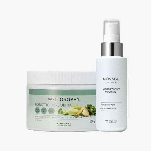 um frasco branco e um recipiente branco