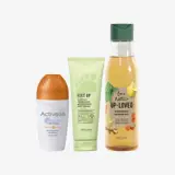 a group of bottles of shampoo and shower gel