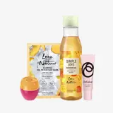 a group of beauty products