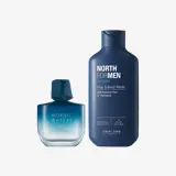 um frasco de champô e um frasco de perfume