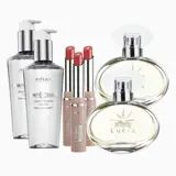 dažādu kosmētikas produktu grupa