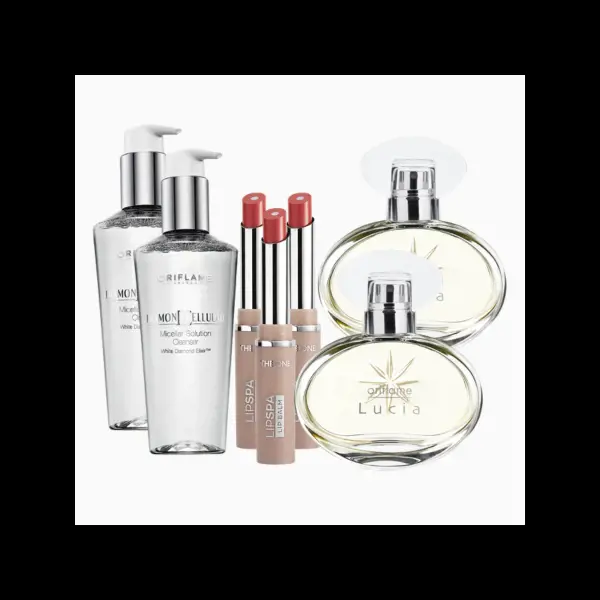 група от различни козметични продукти