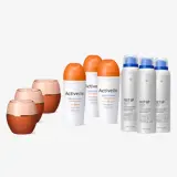 bir qrup krem və losyon şüşə