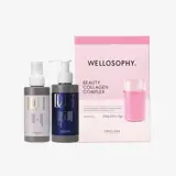 a group of bottles next to a box