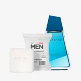 sekelompok parfum pria dan sabun putih