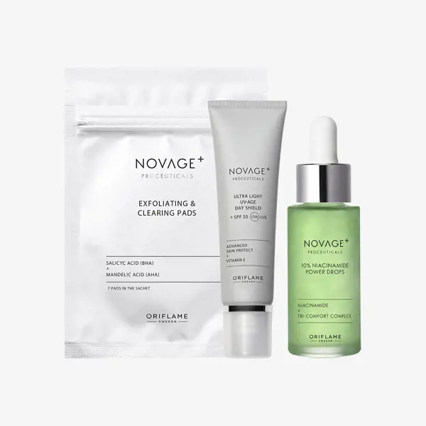 un conjunto de productos faciales