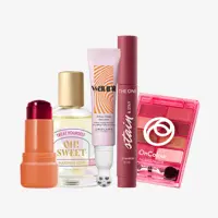 a group of makeup products