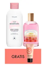 sekelompok botol lotion tubuh dan sebuah tabung cairan