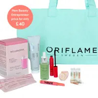 a bag with a variety of beauty products