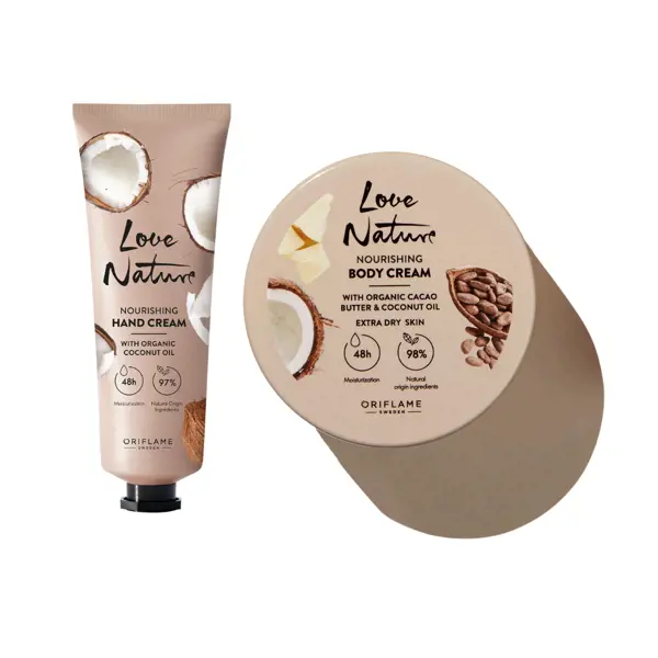 een tube handcrème en een ronde verpakking