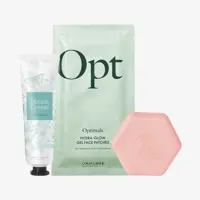 un grup de produse cu un săpun roz