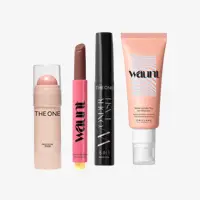 a group of makeup products