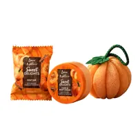 a group of orange soaps