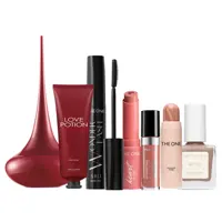 um conjunto de produtos de maquilhagem