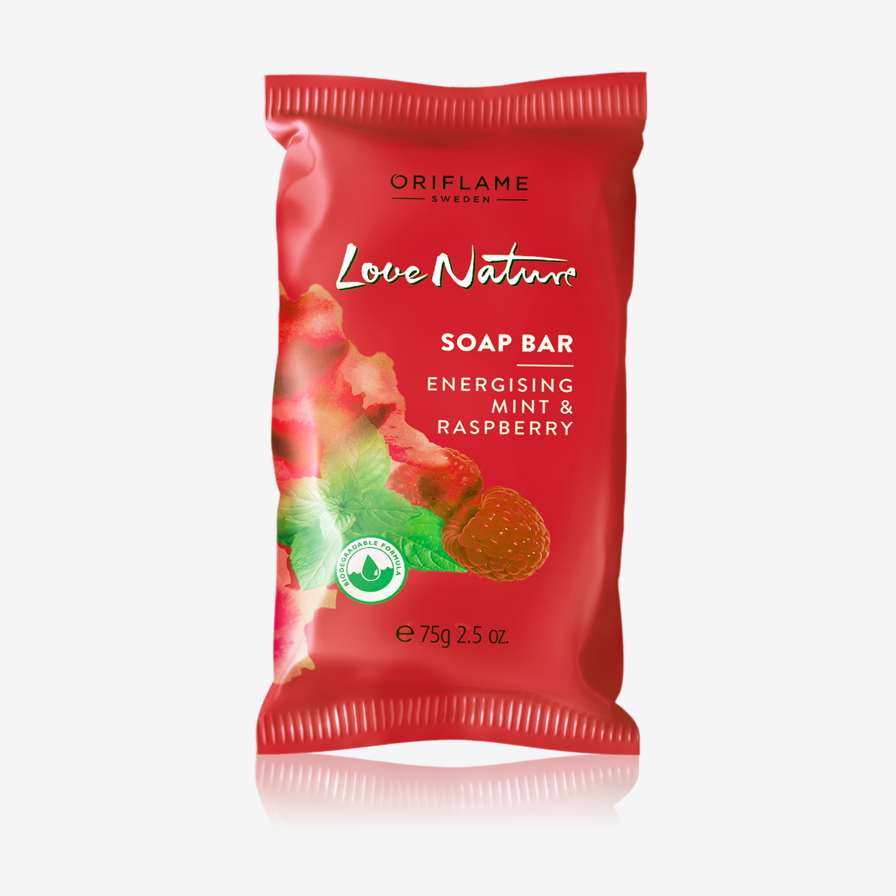Love Nature Soap Bar Energising Mint & Raspberry