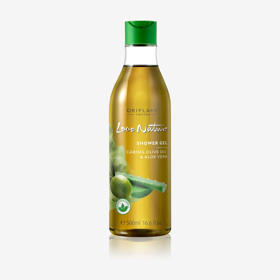 Love Nature gel za prhanje z negovalnim olivnim oljem in aloe vero