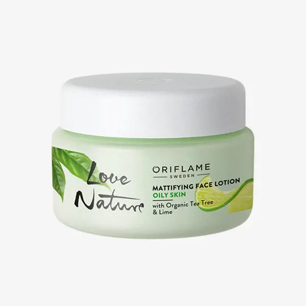 Lotion Matifiante pour le Visage Love Nature à l'Extrait d'Arbre à Thé et de Citron Naturels