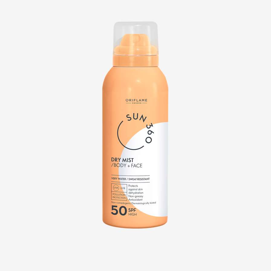 Spray cu protecţie solară pentru faţă şi corp SPF 50 ridicat Sun 360