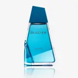 un frasco azul de perfume