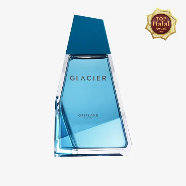 sebotol parfum berwarna biru