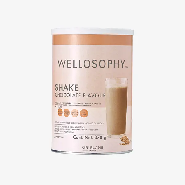 Mezcla en Polvo para Preparar una Bebida a Base de Arveja, Huevo, Leche con Manzana, Sabor a Chocolate - Shake Chocolate Flavour “Wellosophy™”*