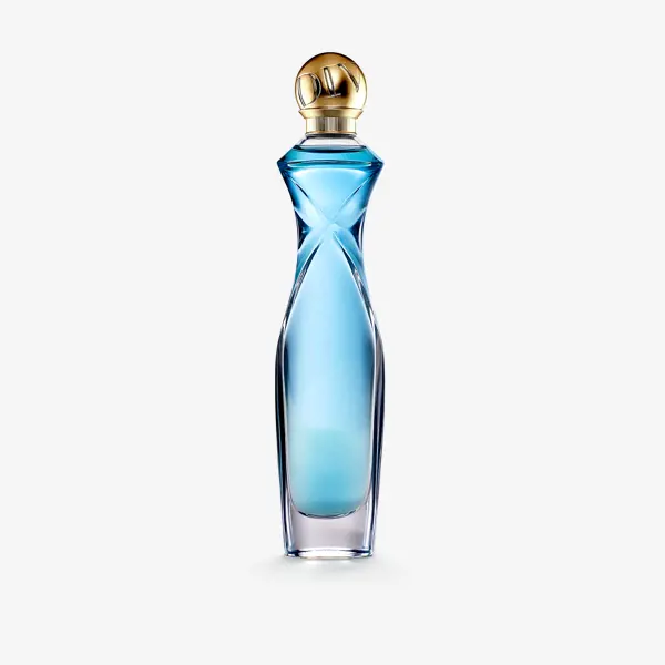 botol parfum berwarna biru