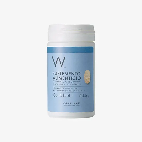 Suplemento Alimenticio con Extracto de Granada 12 Vitaminas y 10 Minerales para Hombre*