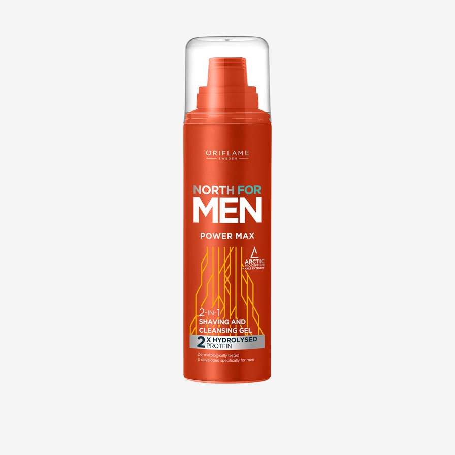 North for Men PowerMax 2-vienā ādas attīrīšanas un skūšanās želeja