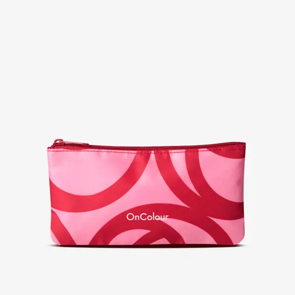 una bolsa rosa y roja