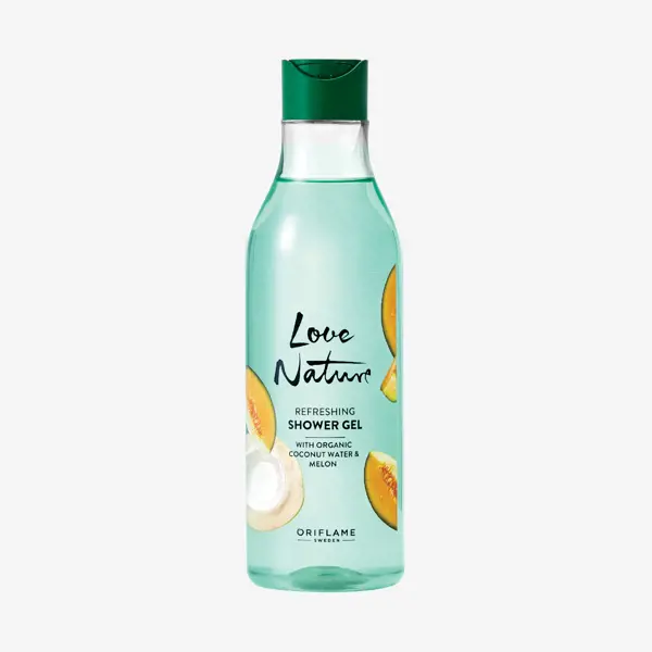 Gel de duş revigorant cu apă de nucă de cocos & pepene galben organic Love Nature XXL