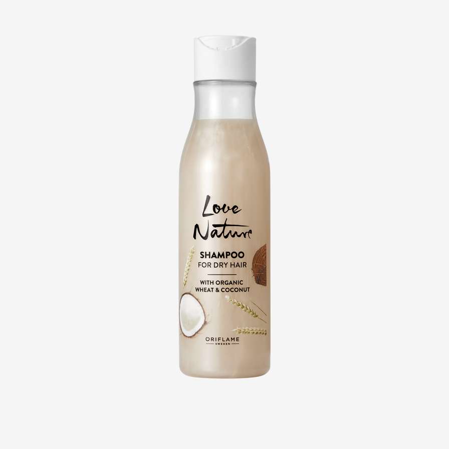 Love Nature təbii buğda və kokos ilə quru saçlar üçün qidalandırıcı şampun