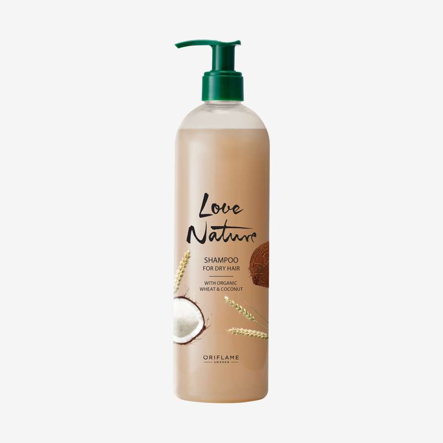 Love Nature šampon za suhu kosu s organskom pšenicom i kokosom - jumbo pakovanje