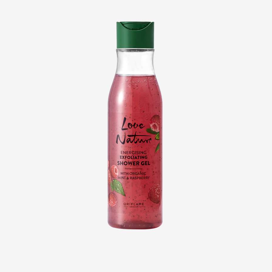 Love Nature Energising Organic Mint & Raspberry -kuoriva suihkugeeli