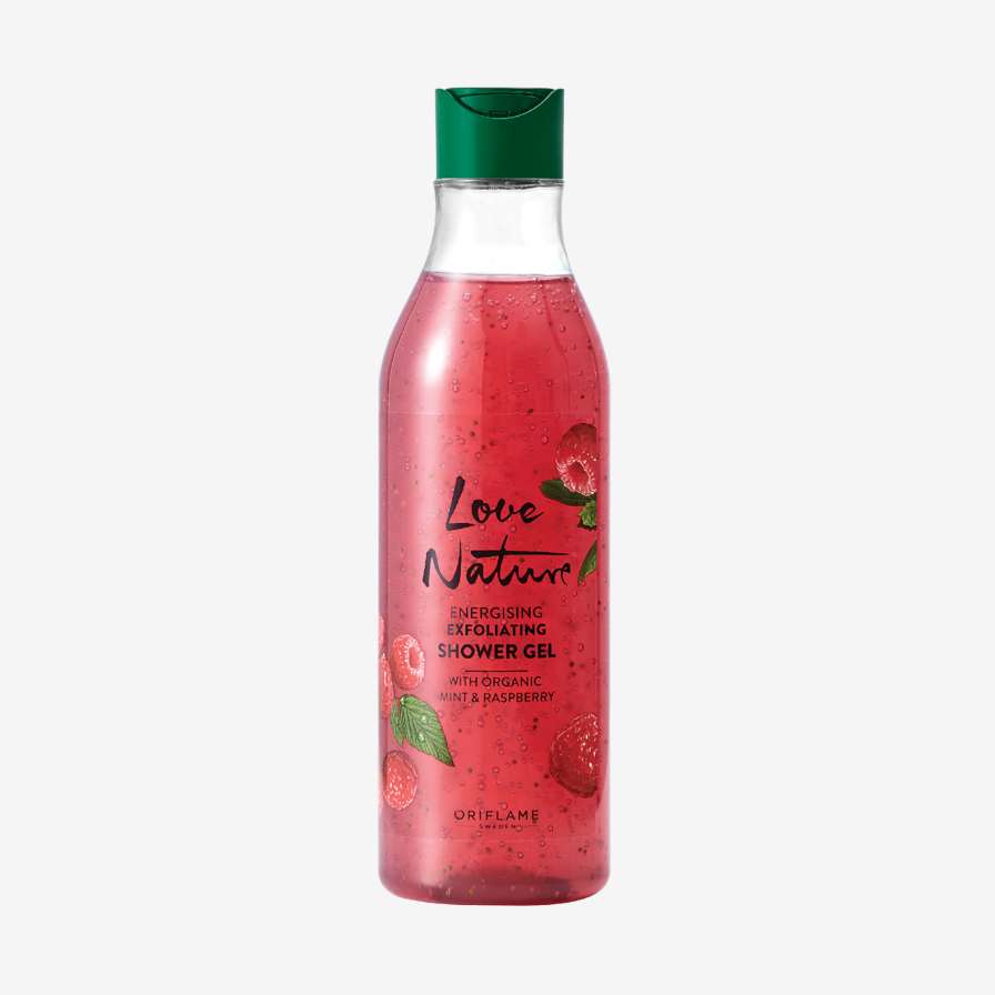 Love Nature Energising Organic Mint & Raspberry -kuoriva suihkugeeli (Jumbo)