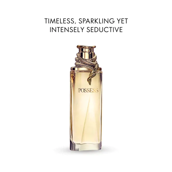 a bottle of perfume with text