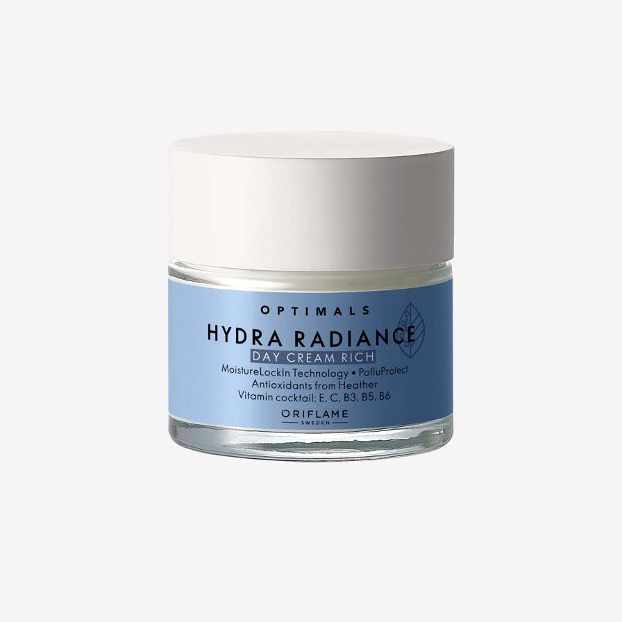 დამატენიანებელი დღის კრემი მშრალი კანისთვის Optimals Hydra Radiance (ოფთიმალს ჰაიდრა რეიდიენს)
